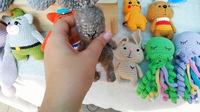 Вязаные игрушки, обзор моих работ на мини ярмарке