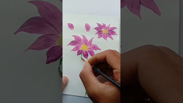 how to make flower painting/ one stroke painting ?️#shorts #painting #viral #trending