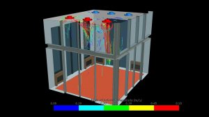 Визуализация движения воздуха в помещении террасы