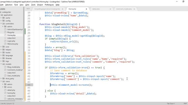 Simple Blog Application In Codeigniter (Complete comment section step by step) - Part 10
