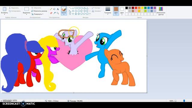 Рисуем 5 пони-валентинка смотреть онлайн