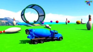 Яркий мультик Про Трактор про Монстр Трак Бетономешалку Мотоцикл и Грузовик Красочный муль