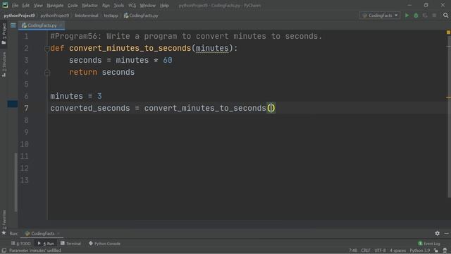Convert Minutes To Seconds | Program 56 | Solutions For Python 100 Exercises | CodingFacts