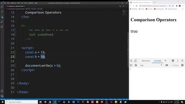 What are Comparison Operators in JavaScript?