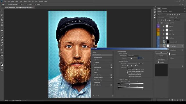 Turn a photo into a Pixel Artwork in Photoshop automatically смотреть онлайн