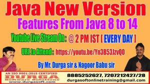 Java New Version Features From Java 8 to 14 by Durga sir & Nagoor Babu sir