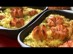 Сосиски в картофеле. Воздушное картофельное пюре с сосисками.