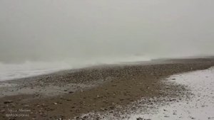 Зима в Абхазии. Гагра. 2021 г. , январь. Снег и море.