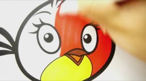 Рисование и раскраски для девочек! Рисуем синею птичку Angry Birds!\\ Творчество для девочек!