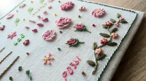 Семплер РОЗЫ, объемная вышивка