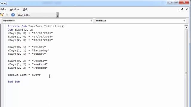 Excel VBA UserForm ListBox Populate from an Array with Transposing it смотреть онлайн