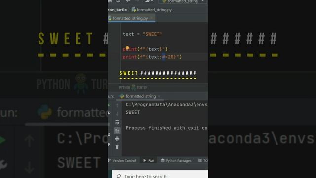 Python String Formatting with F-Strings: Aligning Text and Padding with Special Characters #python