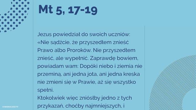 Ewangelia - 14 czerwca 2017 - (Mt 5, 17-19) смотреть онлайн