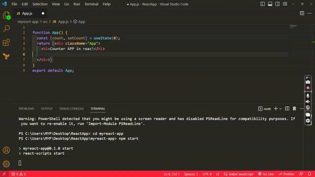 Counter App using React code by Spaqoo