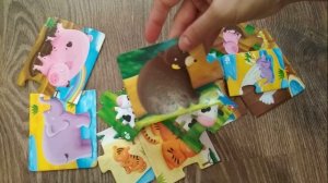 Веселая ферма. Учим животных и их детенышей! Зоопарк. Развивающий пазл для детей!.mp4