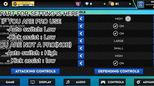 Best Setting for (Game, Display, Auto, Controls, Advanced) For Dream League Soccer 2023 (DLS23)