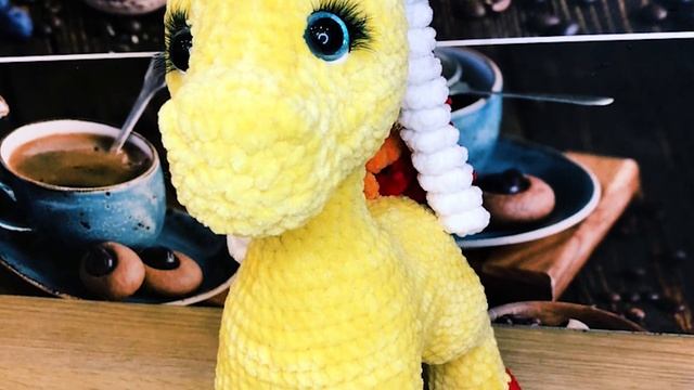 Плюшевая единоржка. Вязаная единорожка крючком. Мягкая игрушка.  Амигуруми схема вязания крючком.