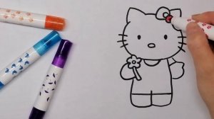 Раскрашиваем Hello Kitty. Как нарисовать Hello Kitty