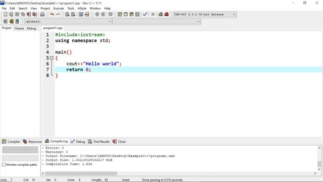 Hello world using Dev C++ смотреть онлайн