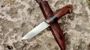 Ещё один "Грибочек" - сталь Cr8(китайский аналог  стали PGK), дальбергия, рог буйвола.