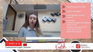 Learn English with Camelia B. | Professional Teacher @Gallery Teachers | Online Learning