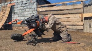 Мотоблок Husqvarna TF 338: обзор после зимы, культиватор в работе. "Мое Подворье"