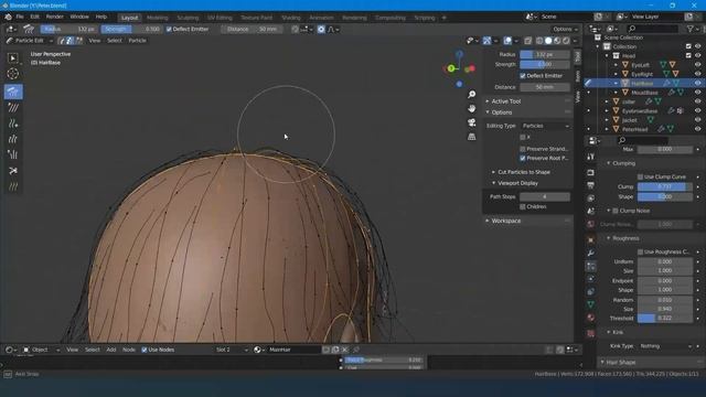 Peter the Great 3D hairstyle creation timelapse. Blender 2.91 смотреть онлайн