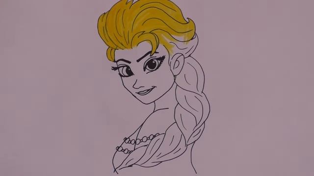 Рисуем Эльзу. Draw Elsa. смотреть онлайн