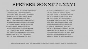 Poetry: Edmund Spenser Amoretti Sonnet 76 - Modernised English with Notes