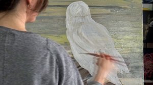 HOW TO PAINT CANADIAN SNOWY WHITE OWL - Art Class Video - 4k