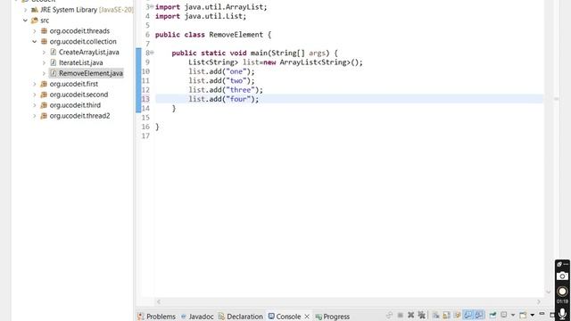 3 Write a Java program to remove the third element from a array list смотреть онлайн