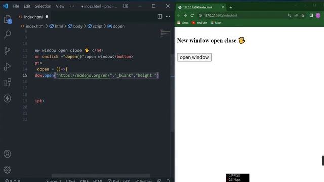 Open and Close new Window Method in JavaScript || JS Tutorial for Beginners in 2022