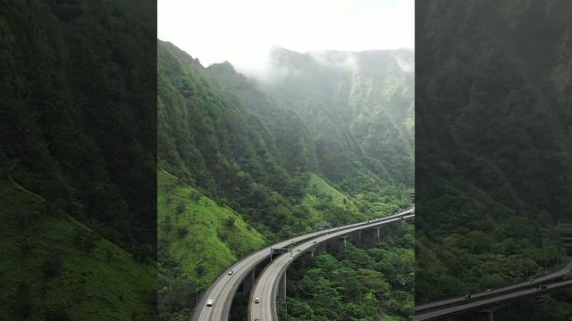 Гавайя, прекрасная природа,зеленые горы,надземное шоссе.Курьерская служба-цены ссылка в описании.