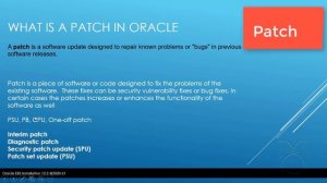 1what is a Patch in oracle