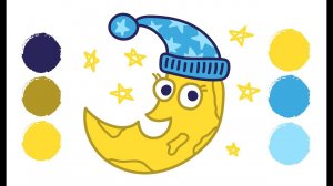 Как нарисовать МЕСЯЦ / Раскраска МЕСЯЦ / Краски раскраски / Раскраски детям / Спокойной ночи, малыши