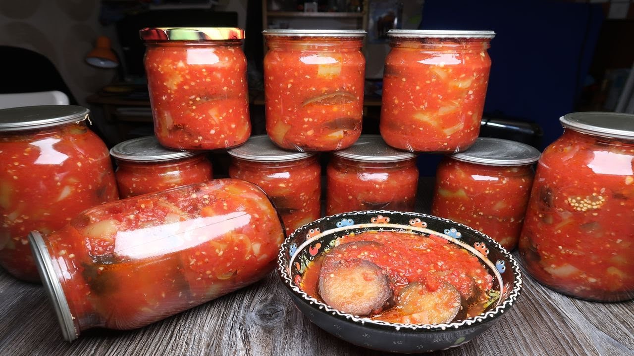 Очень вкусные баклажаны в томатном соусе. Баклажаны на зиму - отличный рецепт!