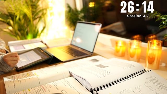7 HOUR STUDY WITH ME | Background noise, 10-min Break, No music, Study with Merve