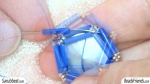 How to bezel a Rivoli - How to make a setting with bugles - DIY beaded earrings