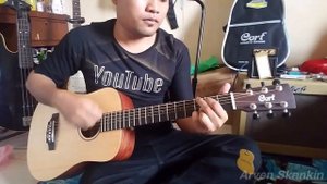 Review Cort Earth Mini Adirondack . Travel Guitar , Test Sound