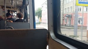 Мини-поездка на трамвае 71-605М3Р8 [№197] по 2 маршруту с сломанной дверью