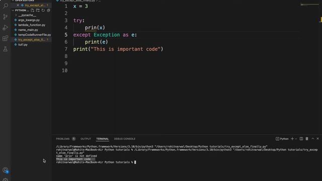 Try, Except, else, and finally Advance python topics