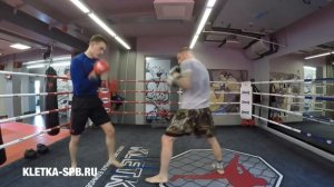 Как проходит лёгкий спарринг по боксу в клубе KLETKA: Андрей Басынин VS Максим Фомичёв