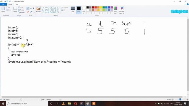 Sum of A. P. series | Sum of A. P. series in java