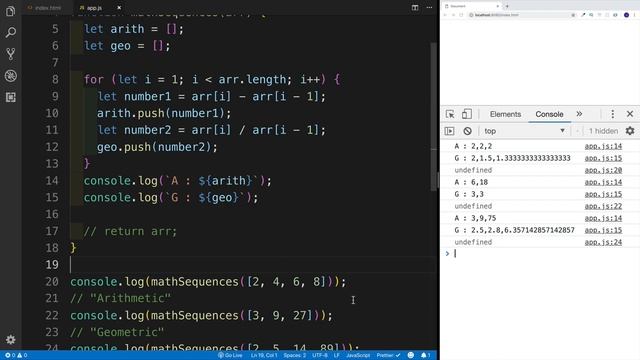 Javascript Challenges - Math Sequences