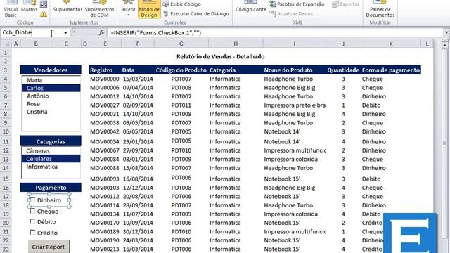 Curso Excel avançado - VBA - Como Inserir um Checkbox em um Formulário do Excel 2013 смотреть онлайн