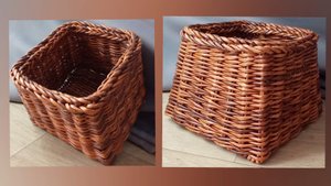 МК. Квадратная корзина из бумажной лозы. Часть1. #135(1)