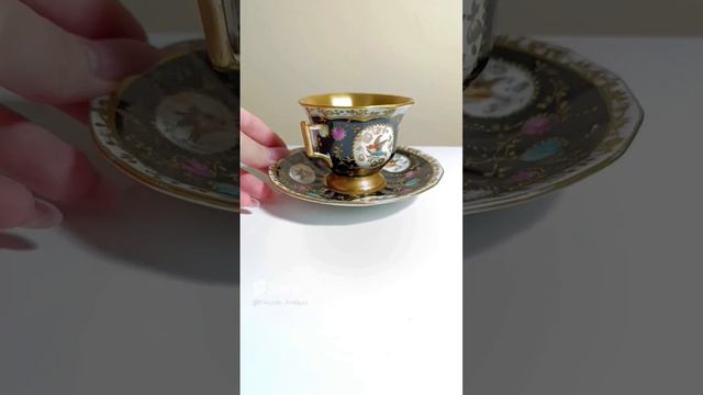 Кофейная пара 19 век Франция фарфор антикварная / 31724 и 31724-1.