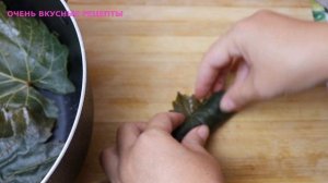 Голубцы в виноградных листьях / Долма из виноградных листьев - пошаговый рецепт приготовления