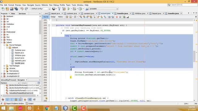 Banking Management System in Java part 12