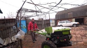 Трудно ли управлять тяжелым дизельным мотоблоком❓ Я вам покажу.